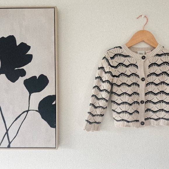 Zara Kids Beige and Black Patterned Sweater - Picture 4 of 6